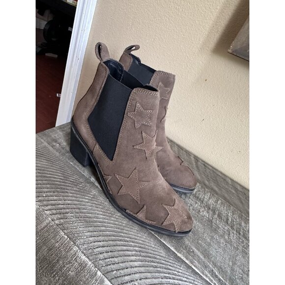 Rebels Brown Suede Star Motif Ankle Boots Size 37 - Picture 3 of 4
